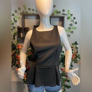Soulmates Peplum Black‎ Blouse Size L RefJ012